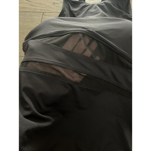 Lands End Women’s One Piece Swimsuit Mesh Criss Cross Straps Padded Bust Medium - Picture 4 of 6